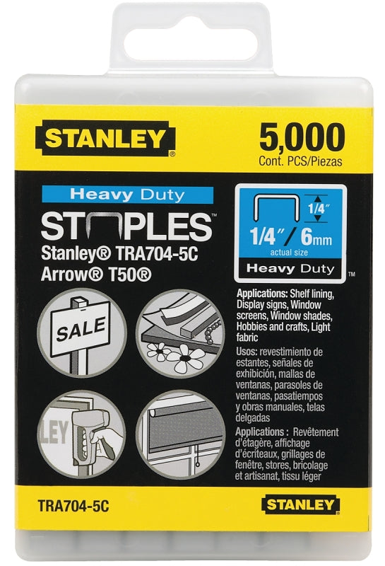 Stanley TRA704-5C Staple, 27/64 in W Crown, 5/16 in L Leg, Galvanized, 24 ga