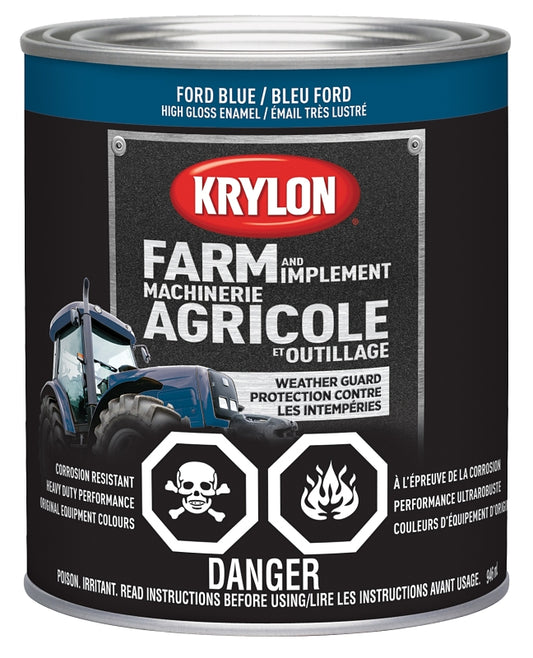 Krylon 2027 Farm Equipment Paint, Ford Blue, 32 oz