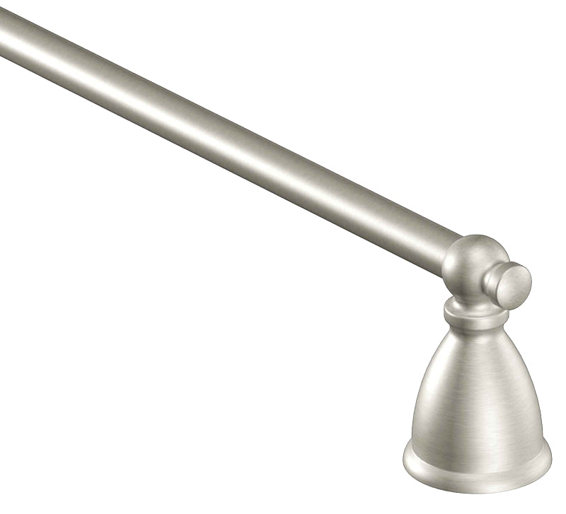 Moen Caldwell Series Y3124BN Towel Bar, 24 in L Rod, Aluminum/Zamac, Brushed Nickel, Surface Mounting