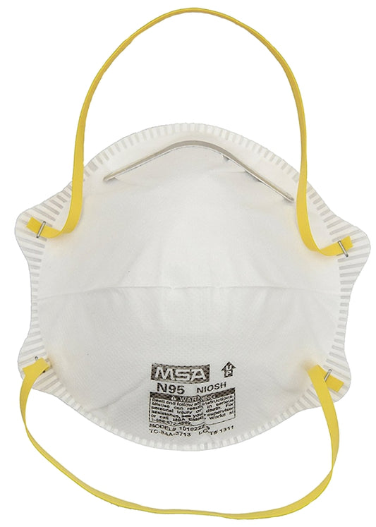 Safety Works 817633 Disposable Dust Respirator, One-Size Mask, N95 Filter Class, 95 % Filter Efficiency, White