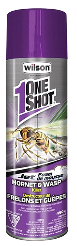 Wilson OneShot 7316510 Wasp and Hornet Killer, Foam, Spray Application, 450 g