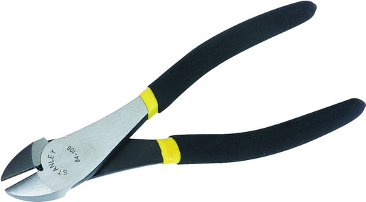 Stanley 84-108 Diagonal Cutting Plier, 7-5/16 in OAL, 7/8 in Cutting Capacity, Black Handle, Double Dipped Handle