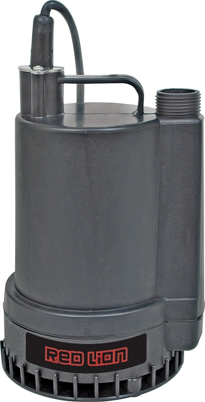 Red Lion RL-MP16 Submersible Utility Pump, 1-Phase, 2 A, 115 V, 0.166 hp, 1 in Outlet, 26 ft Max Head, 1300 gph