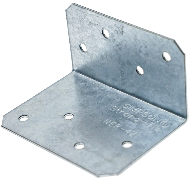 Simpson Strong-Tie A66 Angle, 5-7/8 in W, 5-7/8 in D, 1-1/2 in H, Steel, Galvanized/Zinc