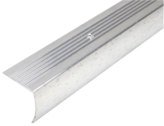 Shur-Trim FA2184HSI03 Stair Nose Moulding, 3 ft L, 1-1/8 in W, Aluminum, Hammered Silver