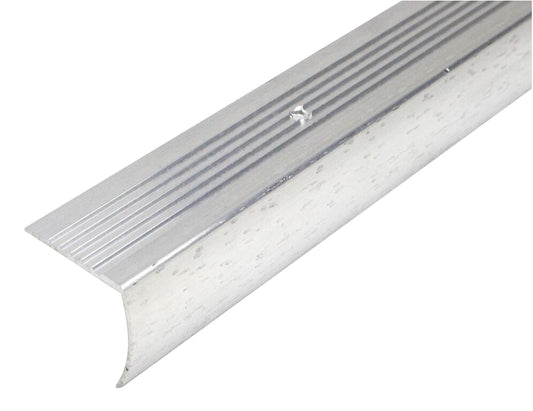 Shur-Trim FA2184HSI06 Stair Nose Moulding, 6 ft L, 1-1/8 in W, Aluminum, Hammered Silver