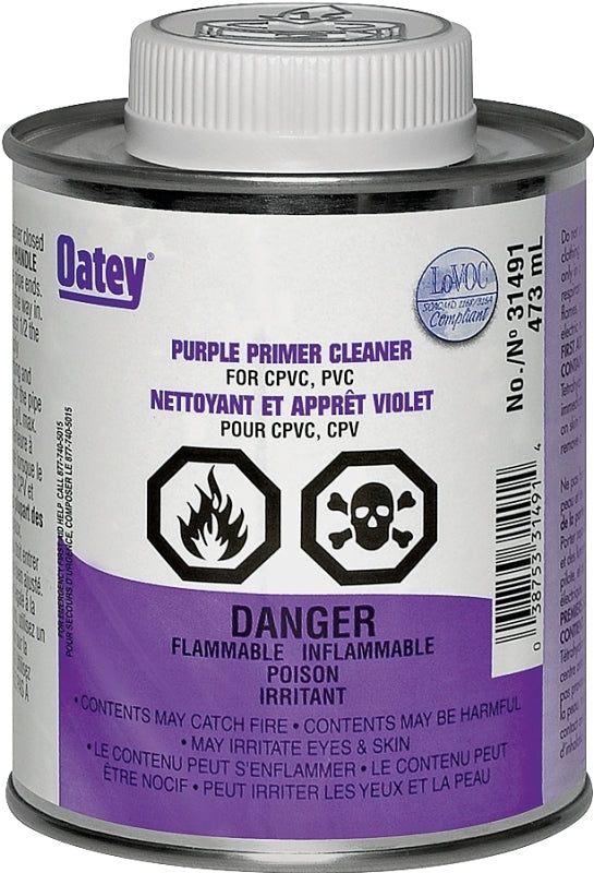 Oatey 31489 Primer/Cleaner, Liquid, Purple, 118 mL Can