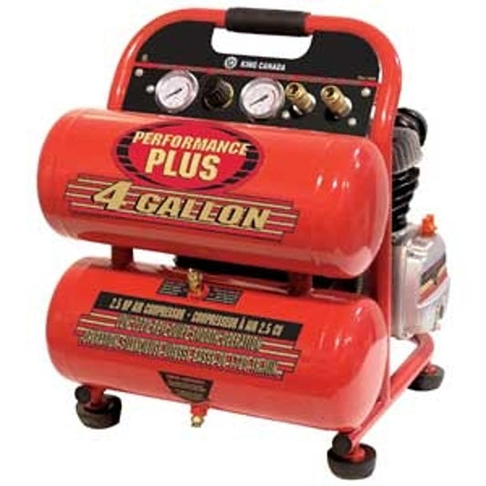 King Canada 8488C Air Compressor, Tool Only, 5 gal Tank, 2.5 hp, 110 V, 40 to 90 psi Pressure, 4 to 5 cfm Air