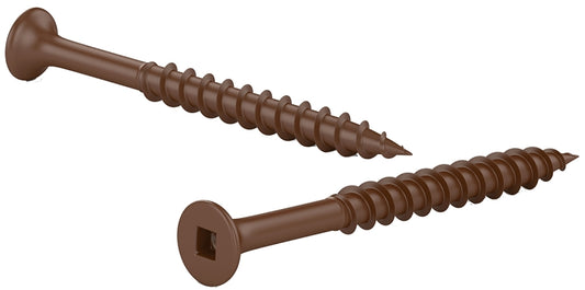 Reliable FKCBR Series FKCBR82P Deck Screw, #8-10 Thread, 2 in L, Coarse, Partial Thread, Bugle, Flat Head, Square Drive