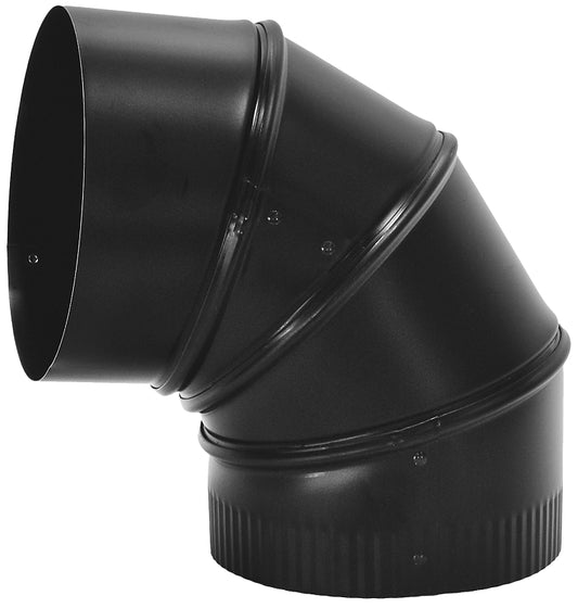 Imperial BM0016 Stove Pipe Elbow, 90 deg Angle, 8 in, 24 Gauge, Steel, Black, Matte