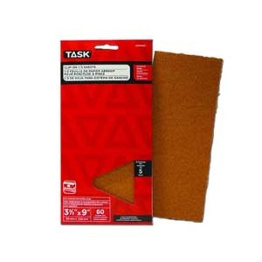 Task OSO8060 Clip On Sheet, 9 in L, 3.66 in W, Medium, 60 Grit, Aluminum Oxide Abrasive