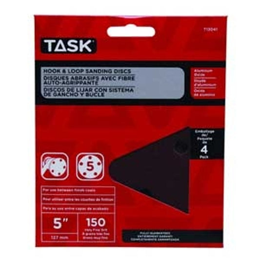Task T13055 Sanding Disc, 5 in Dia, 80, 120, 150 Grit, Aluminum Oxide Abrasive, 8-Hole