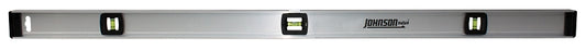 Johnson 1300-4800 I-Beam Level with Rule, 48 in L, 3-Vial, Non-Magnetic, Aluminum, Silver