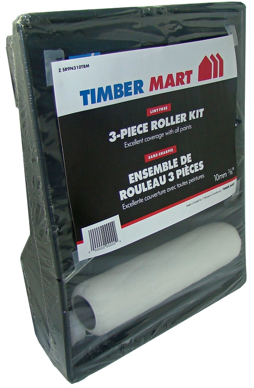 TIMBERMART Z SR9N310TBM Lint-Free Paint Roller Set, Fabric, 3-Piece