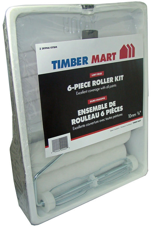 TIMBERMART Z SR9N610TBM Lint-Free Paint Roller Set, Fabric, 6-Piece