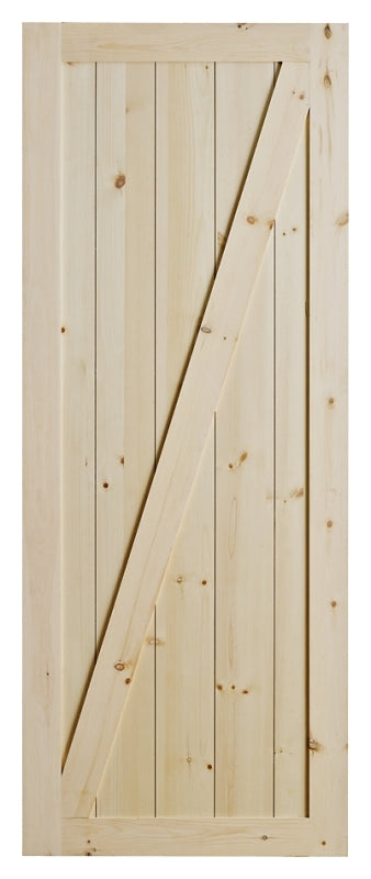 Colonial Elegance Chalet RDCHA-38-37 Barn Door, 37 in W Door, 84 in H Door, Pine Door, Natural Door