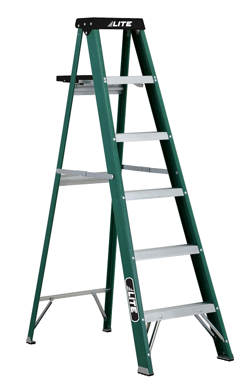 Louisville LP-30677 Step Ladder, 225 lb, Type 2 Duty Rating, Fiberglass