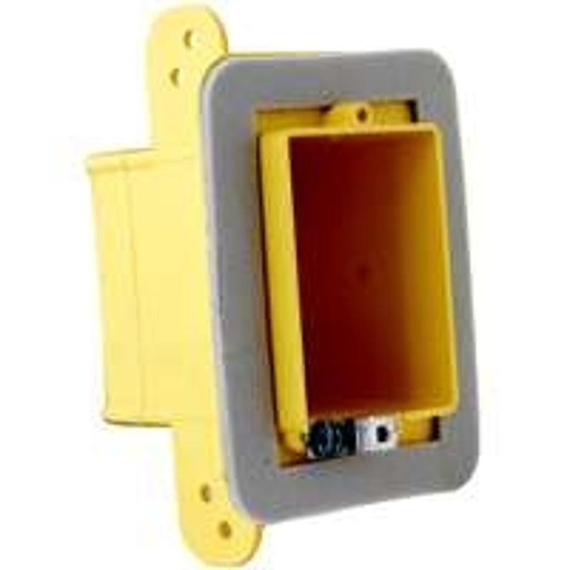 Raco 2011FBAR Vapor Barrier Box, 1-Gang, Polycarbonate, Yellow, Bracket