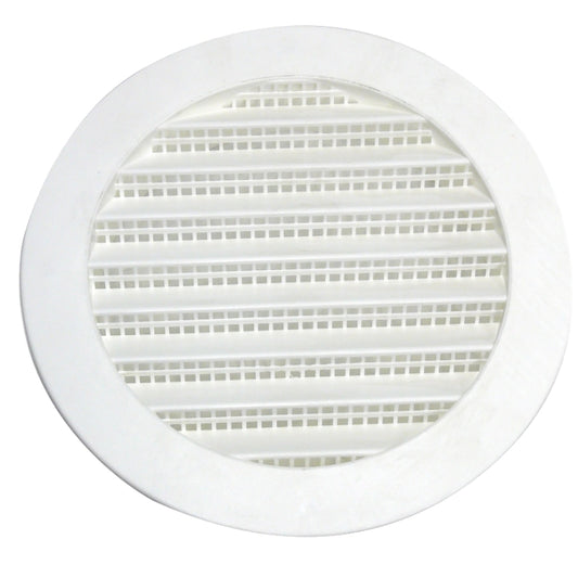 Duraflo 61PML401 Mini Louvers Vent, 4.68 in Dia, Round, Plastic, White