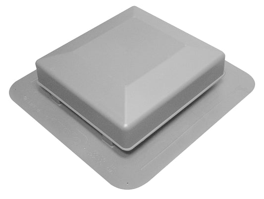 Duraflo 6075G Top Roof Vent, 19.468 in OAL, 20.438 in OAW, 75 sq-in Net Free Ventilating Area, Polypropylene, Gray