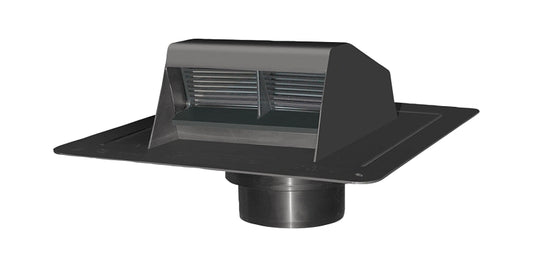 Duraflo 6011BL Exhaust Vent, 10.94 in OAL, 12.92 in OAW, 117 sq-in Net Free Ventilating Area, Polypropylene, Black