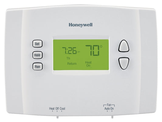 Honeywell RTH2300B1046/E1 Programmable Thermostat, 120 to 240 V, Backlit Display, White