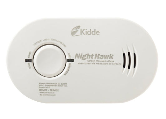 Kidde NightHawk 900-0233 Carbon Monoxide Alarm, 30 to 999 ppm, +/-30 % Accuracy, 4 to 15 min Response, 85 dB, White