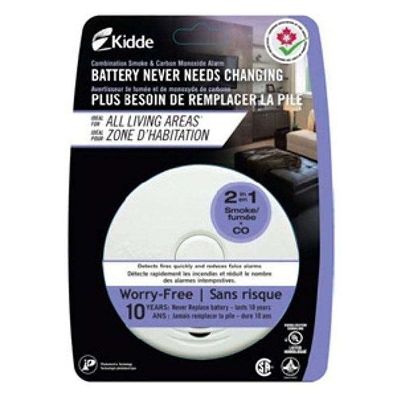 Kidde P3010L-CO-CA Smoke and Carbon Monoxide Alarm, 10 ft, 4 to 15 min 400 ppm Response, LED Display, 85 dB