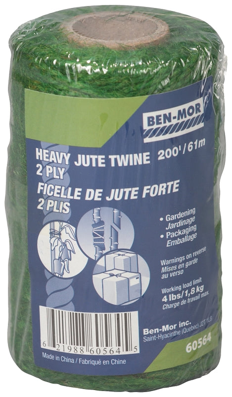 Ben-Mor 60564 Twine, 200 ft L, Jute, Green