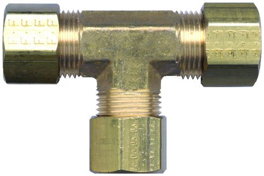 Fairview 64-4P Union Pipe Tee, 1/4 in, Compression, Brass, 300 psi Pressure