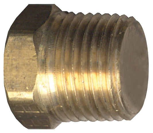 Fairview 121S-BP Solid Pipe Plug, 1/4 in, NPT, Hex Head, Brass