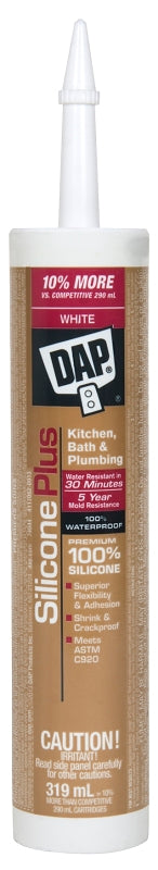 DAP 73376 Bath and Kitchen Sealant, White, 319 mL Cartridge