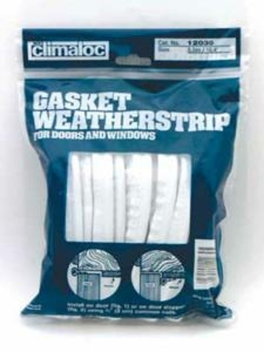 Climaloc CF12030 Flexible Gasket Weatherstrip, 16.4 ft L, Vinyl, White