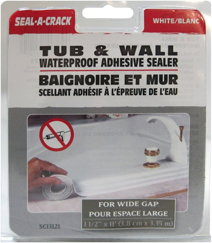 RCR Seal-A-Crack SC13121 Adhesive Sealer Strip, White