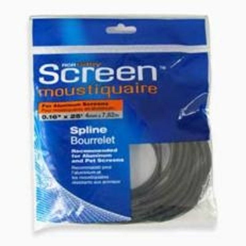 Loxcreen SS1625B Screen Spline, 0.160 in D, 25 ft L, PVC, Black