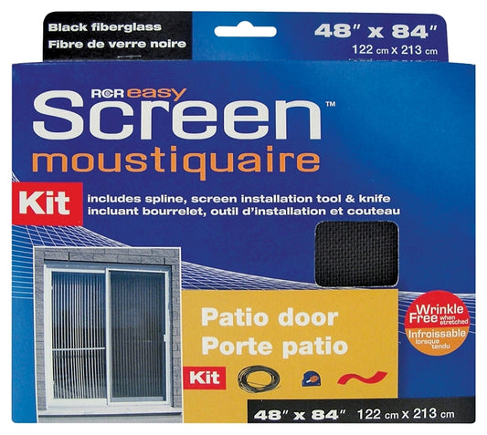 RCR Easy Screen SG4884BK Moustiquaire Screen, 84 in L, 48 in W, Fiberglass, Black