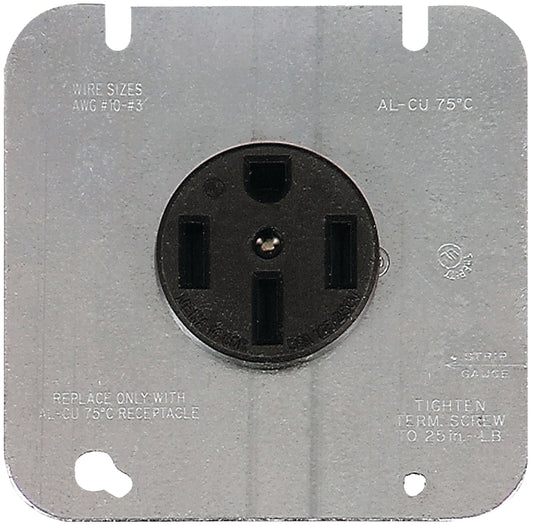 Eaton Wiring Devices 1168 1168-2-SP Power Receptacle, 3 -Pole, 125/250 V, 50 A, NEMA: NEMA 14-50R, Black