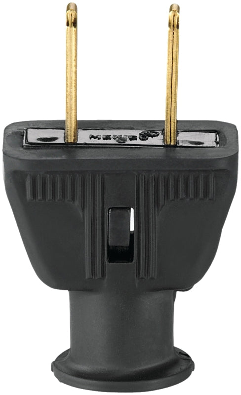 Eaton Wiring Devices 183-6BK-BOX Electrical Plug, 2 -Pole, 15 A, 125 VAC, NEMA: NEMA 1-15, Black