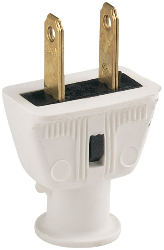 Eaton Wiring Devices 183-6W-BOX Electrical Plug, 2 -Pole, 15 A, 125 VAC, NEMA: NEMA 1-15, White