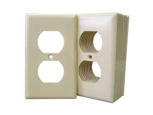 Eaton Wiring Devices 2132V-JP Receptacle Wallplate, 4-1/2 in L, 2-3/4 in W, 1 -Gang, Thermoset, Ivory, High-Gloss