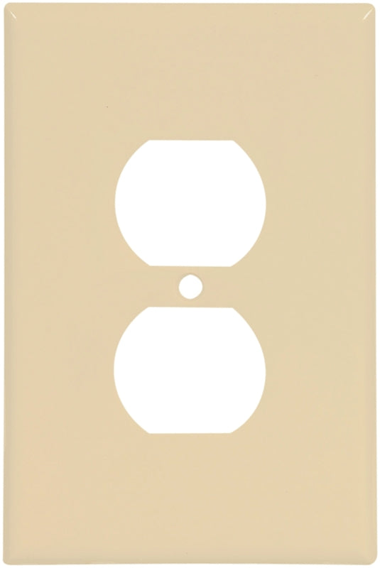 Eaton 2142V-BOX Outlet Wallplate, 5-1/4 in L, 3-1/2 in W, 1-Gang, Thermoset, Ivory, Screw, Surface