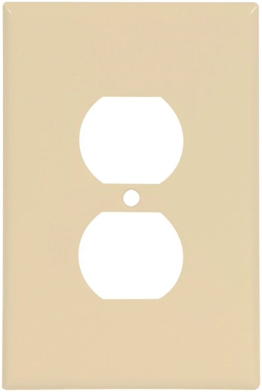 Eaton 2142V-BOX Outlet Wallplate, 5-1/4 in L, 3-1/2 in W, 1-Gang, Thermoset, Ivory, Screw, Surface