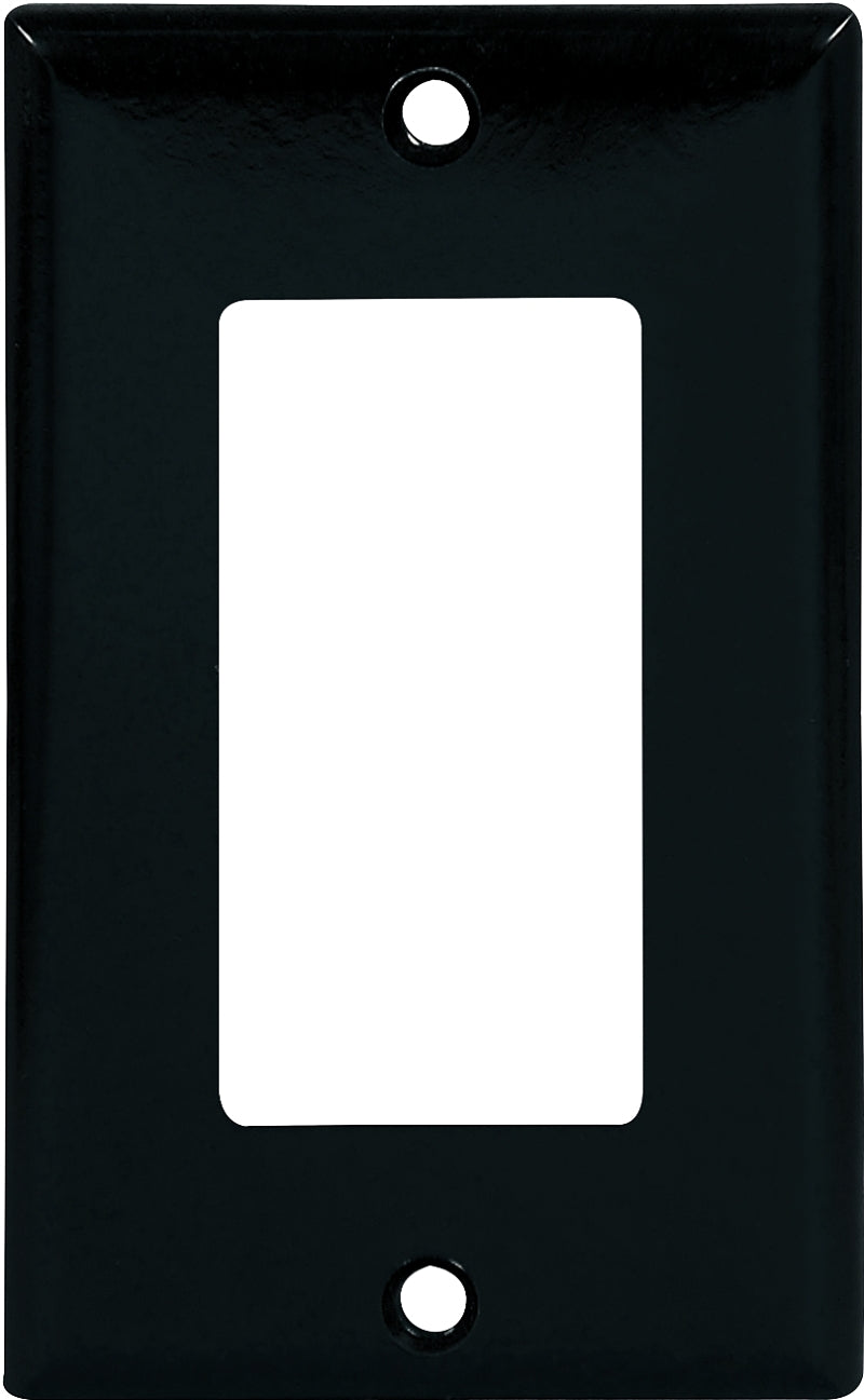 Eaton 2151BK-BOX Wallplate, 4-1/2 in L, 2-3/4 in W, 1-Gang, Thermoset, Black, High-Gloss