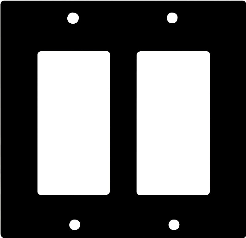 Eaton 2152BK-BOX Wallplate, 4-1/2 in L, 4.56 in W, 2-Gang, Thermoset, Black, High-Gloss