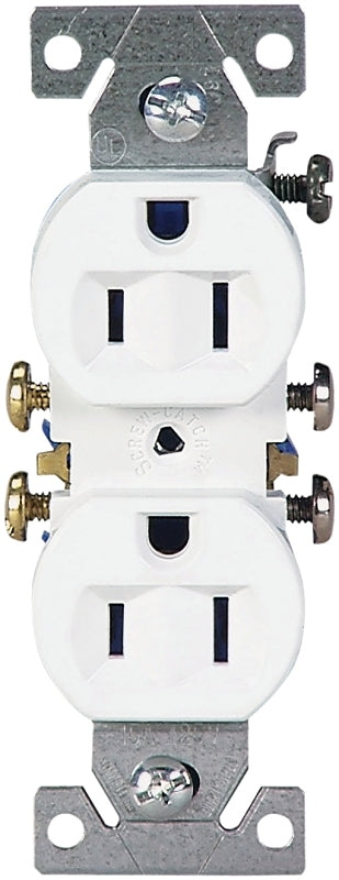 Eaton Wiring Devices 270W Duplex Receptacle, 15 A, 2-Pole, 5-15R, White