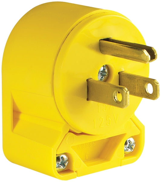 Eaton 4867AN-BOX OG Electrical Plug, 2-Pole, 15 A, 125 V, NEMA: NEMA 5-15P, Yellow