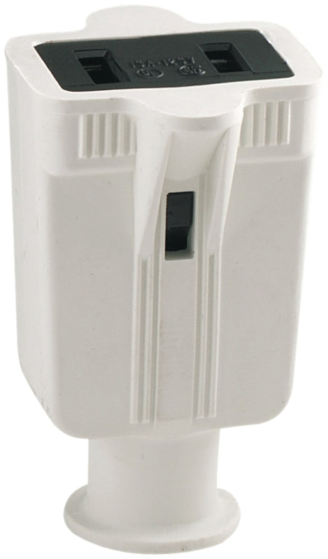 Eaton Wiring Devices 86W-BOX Electrical Connector, 2 -Pole, 15 A, 125 V, Connector, NEMA: NEMA 1-15, White