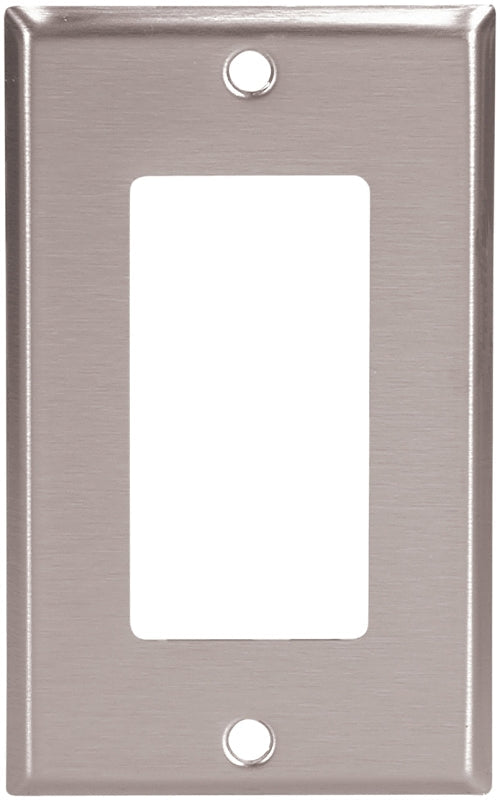 Eaton 93401-SP-L Wallplate, 4-1/2 in L, 2-3/4 in W, 1-Gang, Stainless Steel, Brushed Satin