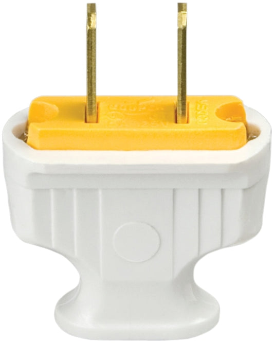 Eaton Wiring Devices BP1912W-C Electrical Plug, 2 -Pole, 15 A, 125 V, NEMA: NEMA 1-15, White