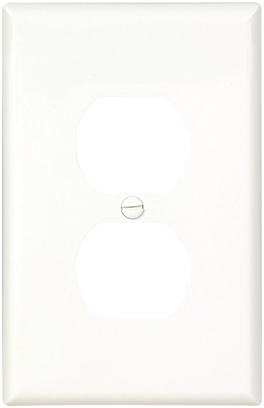 Eaton PJ8W Wallplate, 6 in L, 3-1/2 in W, 1-Gang, Polycarbonate, White, High-Gloss, Screw